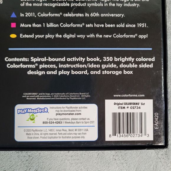 Colorforms Original Set With Spiral Bound Activity Book~New Open Box 2020 #02734 - Picture 3 of 15
